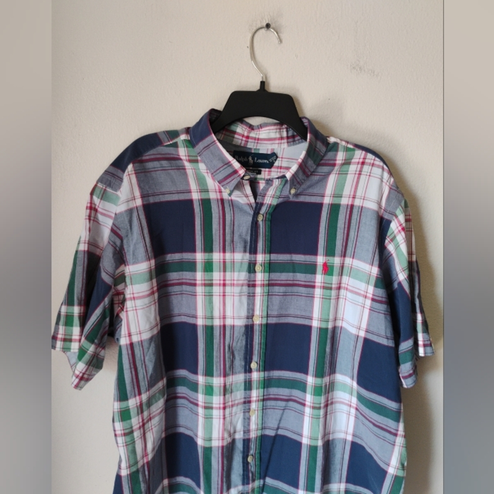 Ralph Lauren Blue and Green Plaid Shirt